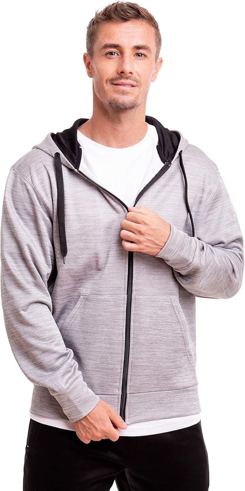 Mens Active Hoodies Full-Zip Midweight Hooded Men’S Sweatshirt with Pockets