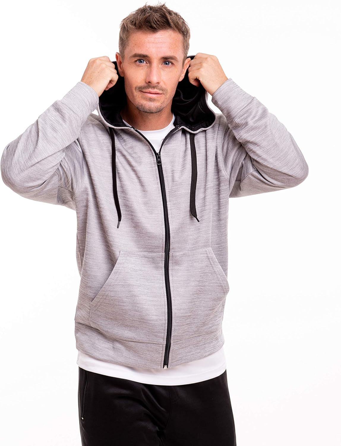 Mens Active Hoodies Full-Zip Midweight Hooded Men’S Sweatshirt with Pockets
