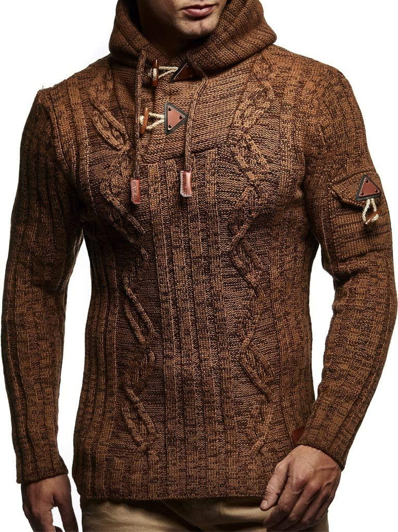 Slim Pullover Sweaters for Men with Hoodie - Men'S Knitted Sweater