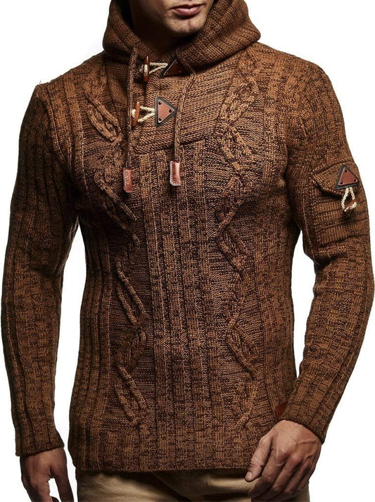 Slim Pullover Sweaters for Men with Hoodie - Men'S Knitted Sweater