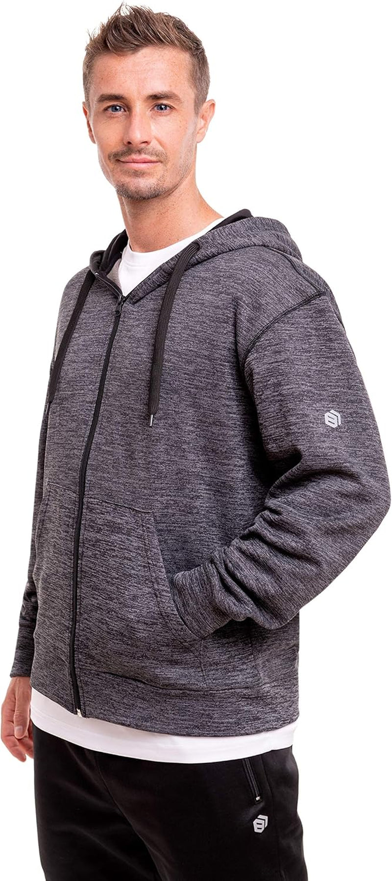 Mens Active Hoodies Full-Zip Midweight Hooded Men’S Sweatshirt with Pockets