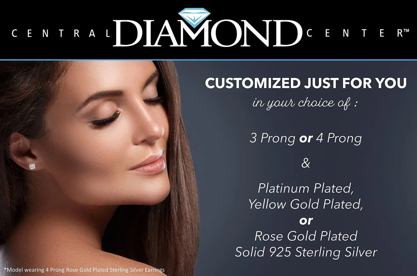 4 Prong Lucita Simulated Diamond Stud Earrings with Solid 14K Gold Posts-White-5.0 Mm-1.00Ctw