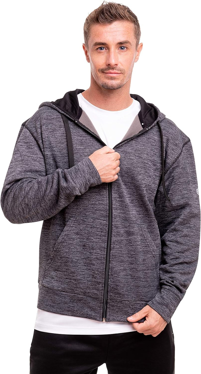 Mens Active Hoodies Full-Zip Midweight Hooded Men’S Sweatshirt with Pockets