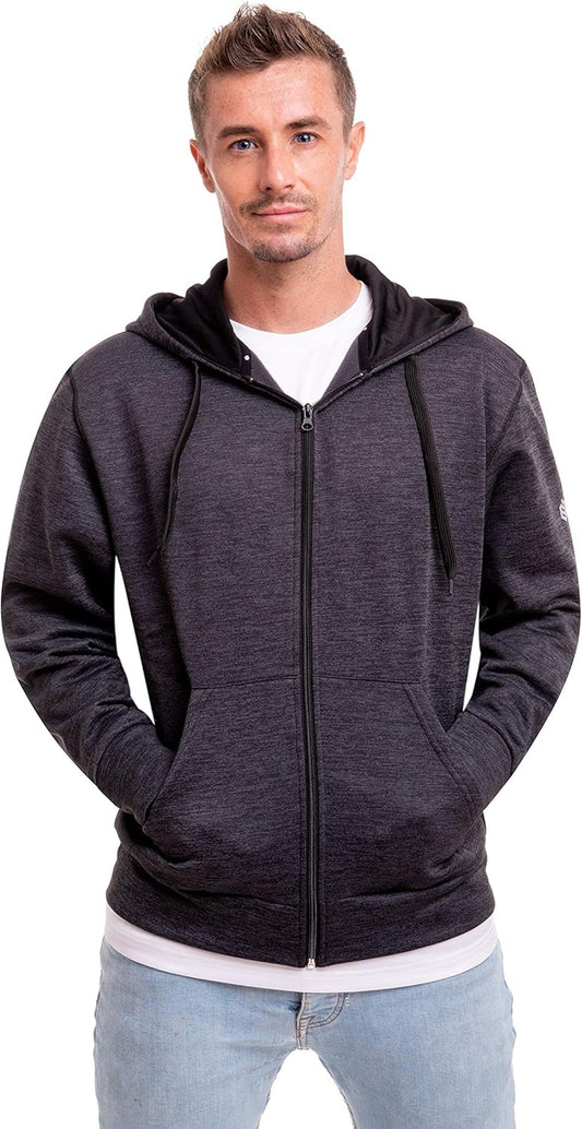 Mens Active Hoodies Full-Zip Midweight Hooded Men’S Sweatshirt with Pockets
