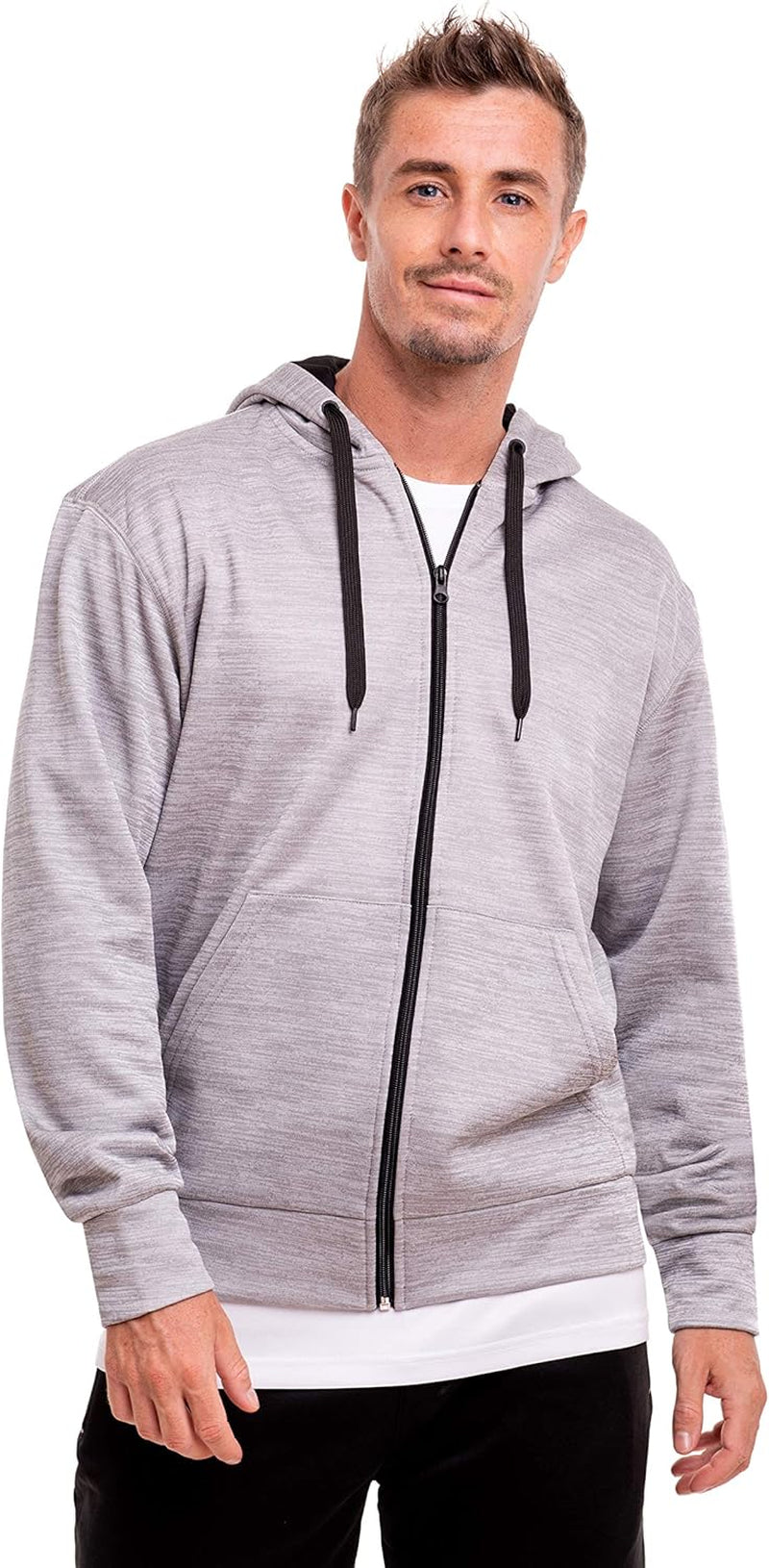 Mens Active Hoodies Full-Zip Midweight Hooded Men’S Sweatshirt with Pockets