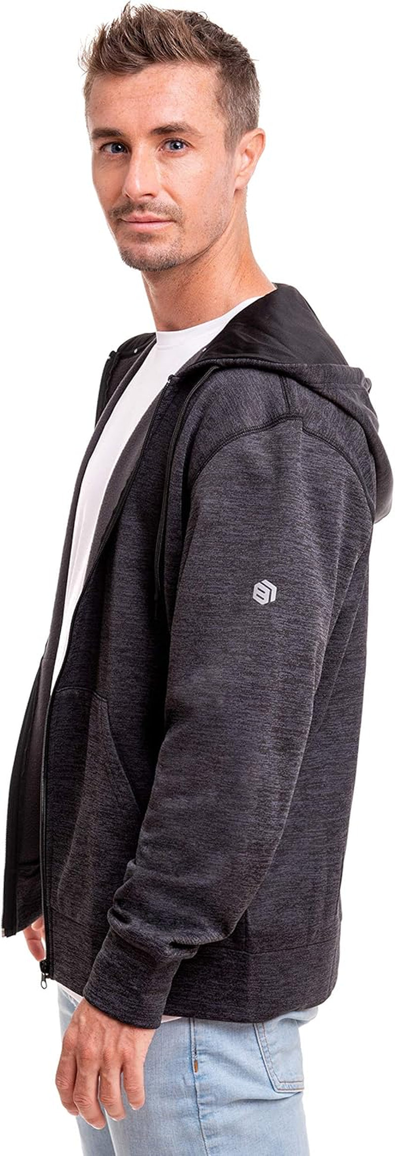 Mens Active Hoodies Full-Zip Midweight Hooded Men’S Sweatshirt with Pockets