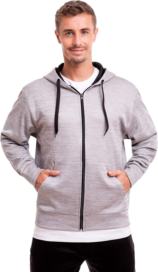 Mens Active Hoodies Full-Zip Midweight Hooded Men’S Sweatshirt with Pockets