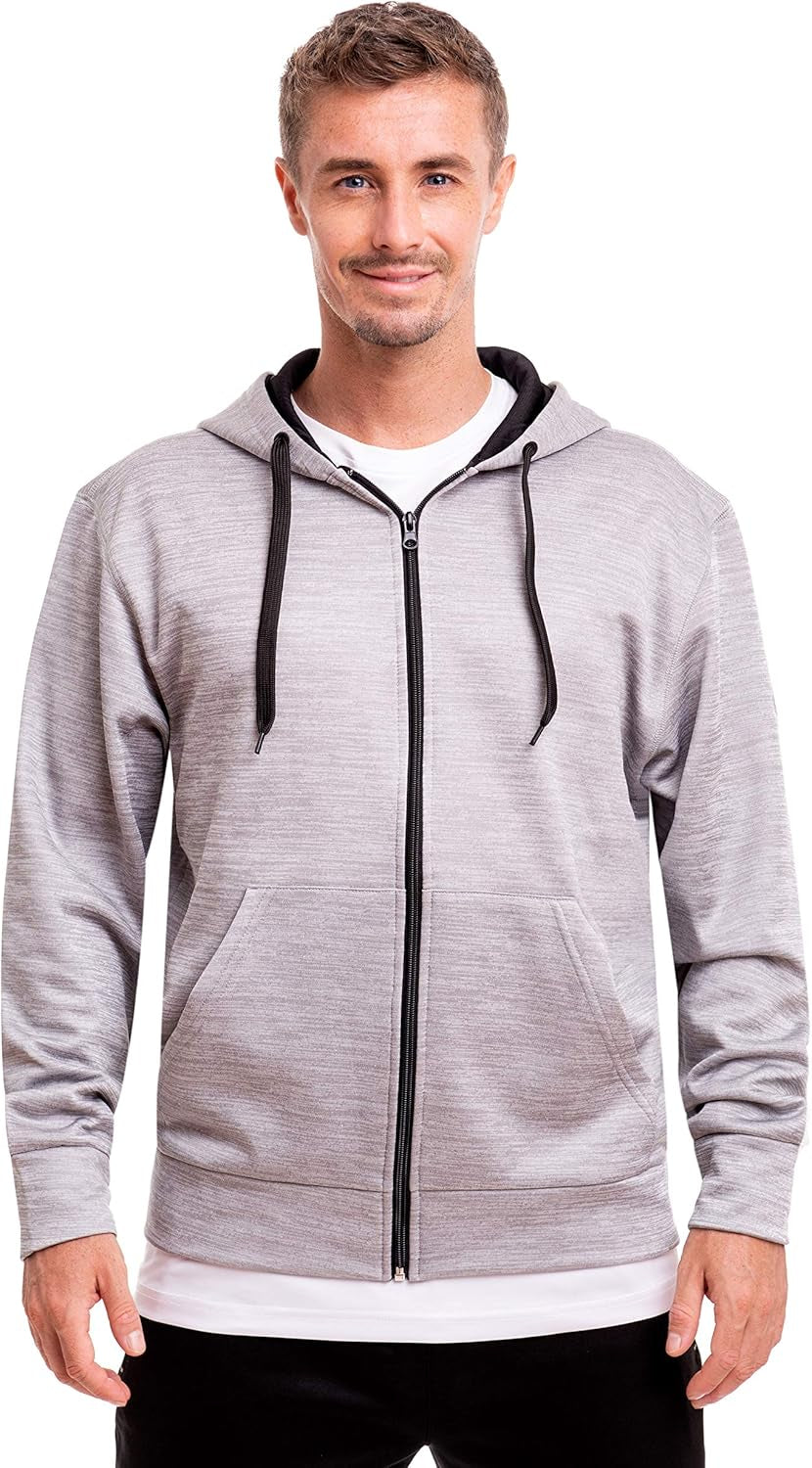 Mens Active Hoodies Full-Zip Midweight Hooded Men’S Sweatshirt with Pockets
