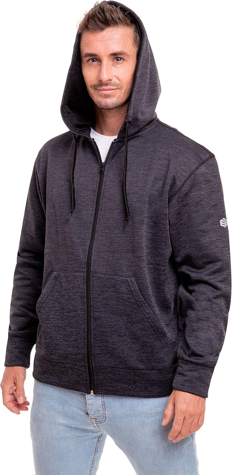 Mens Active Hoodies Full-Zip Midweight Hooded Men’S Sweatshirt with Pockets