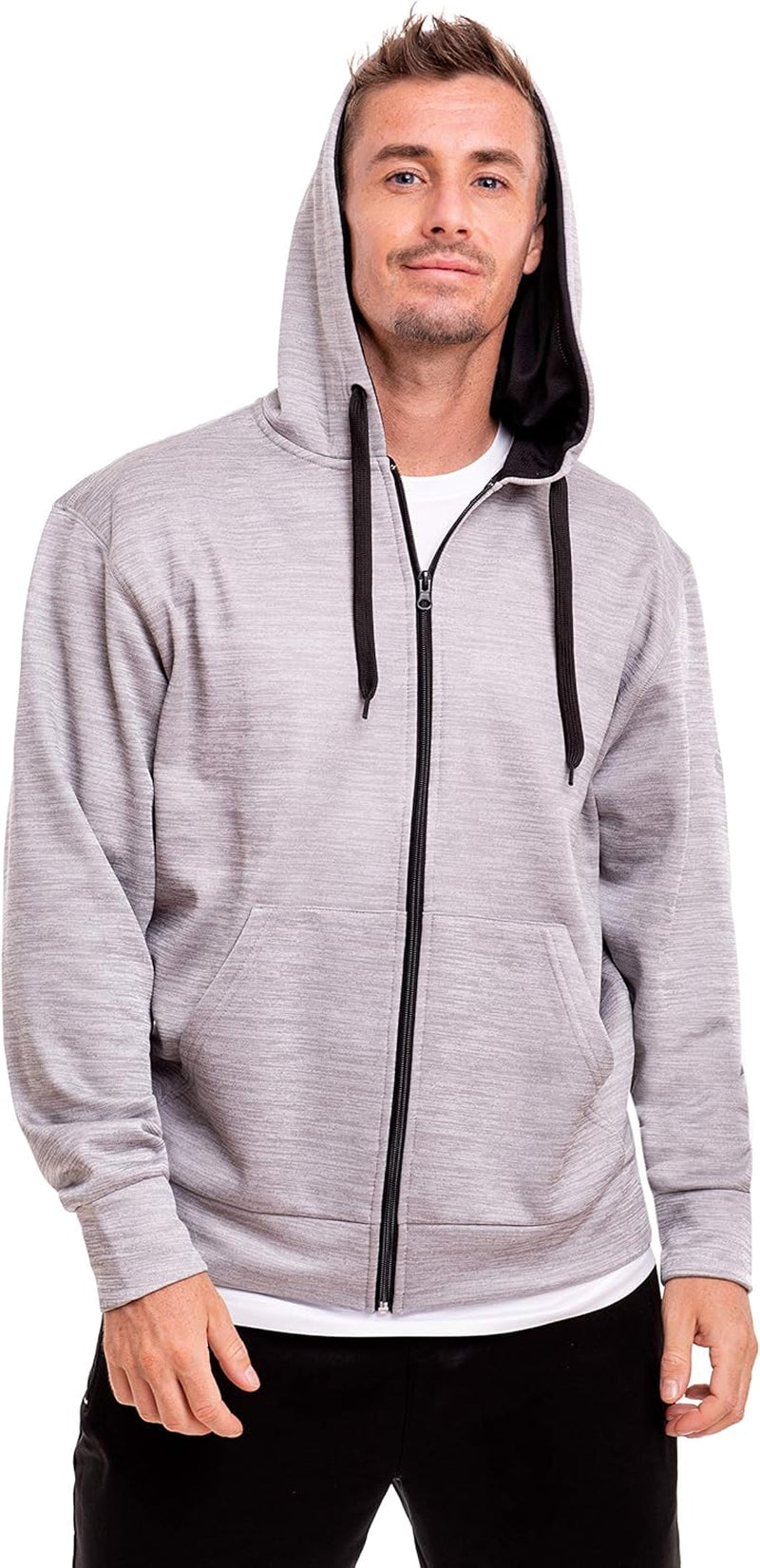 Mens Active Hoodies Full-Zip Midweight Hooded Men’S Sweatshirt with Pockets