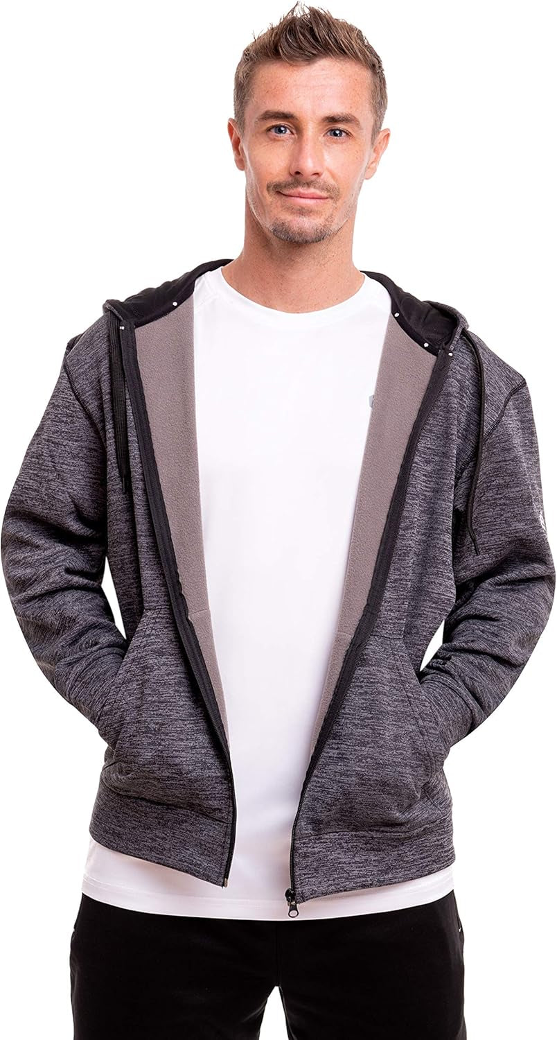 Mens Active Hoodies Full-Zip Midweight Hooded Men’S Sweatshirt with Pockets