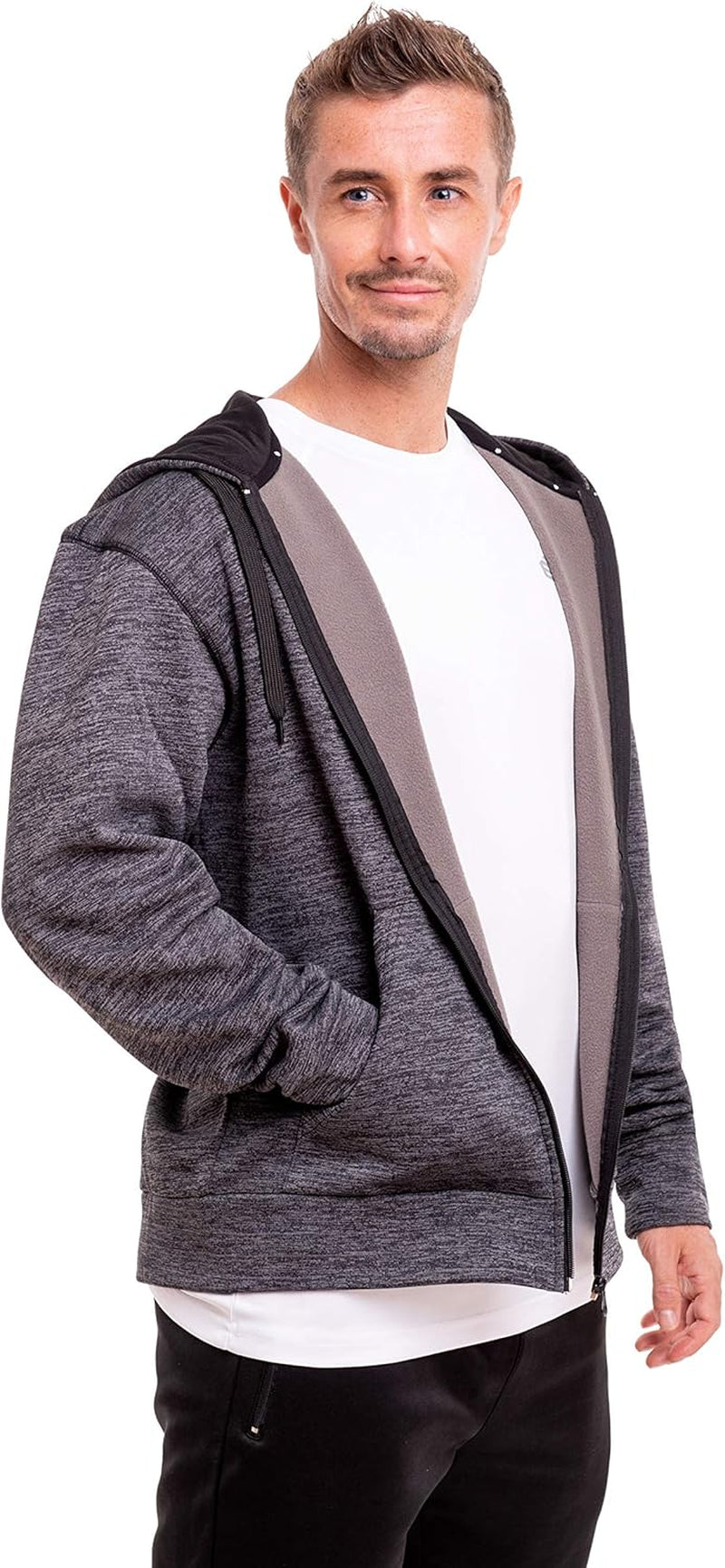 Mens Active Hoodies Full-Zip Midweight Hooded Men’S Sweatshirt with Pockets