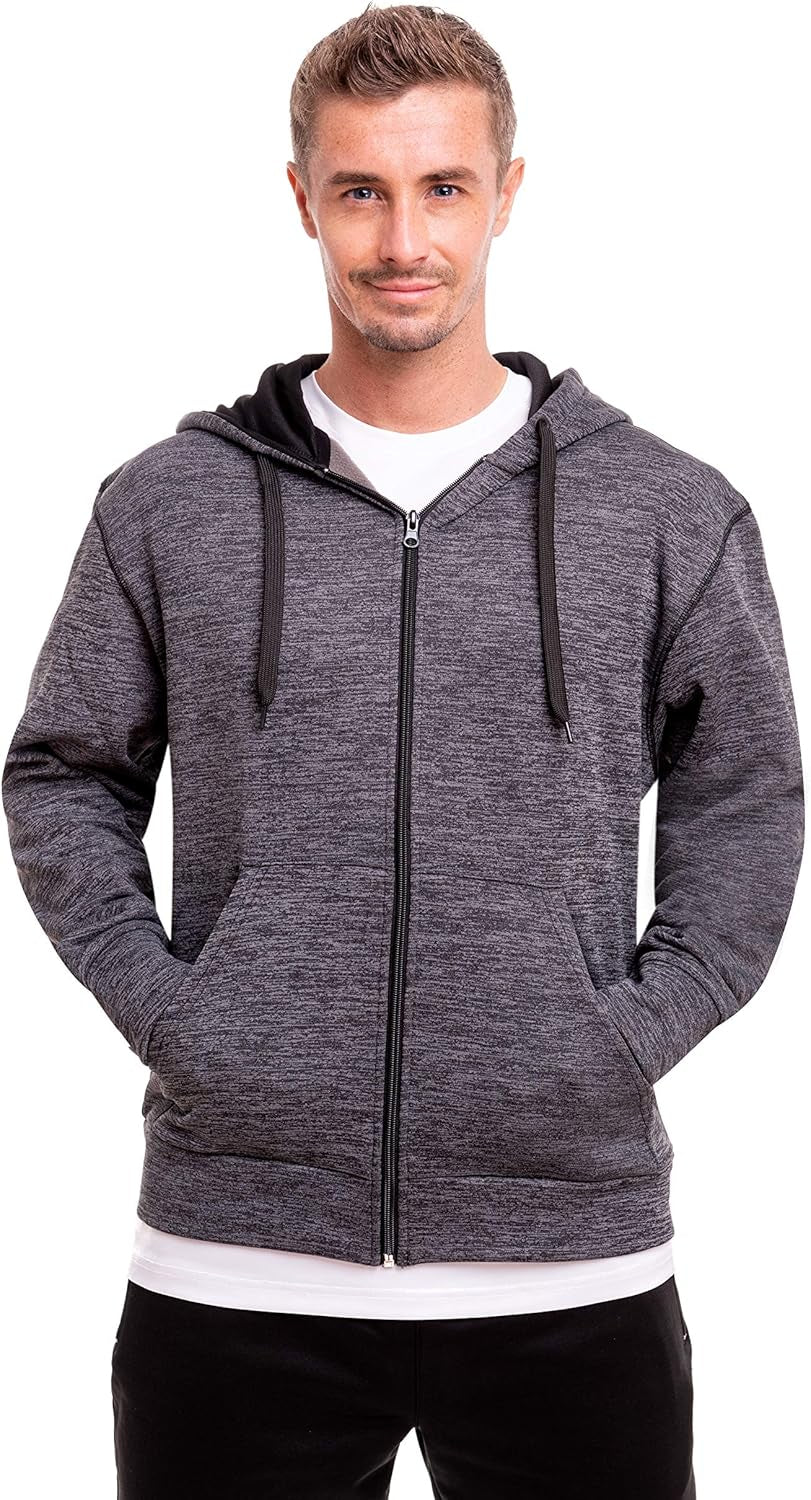Mens Active Hoodies Full-Zip Midweight Hooded Men’S Sweatshirt with Pockets