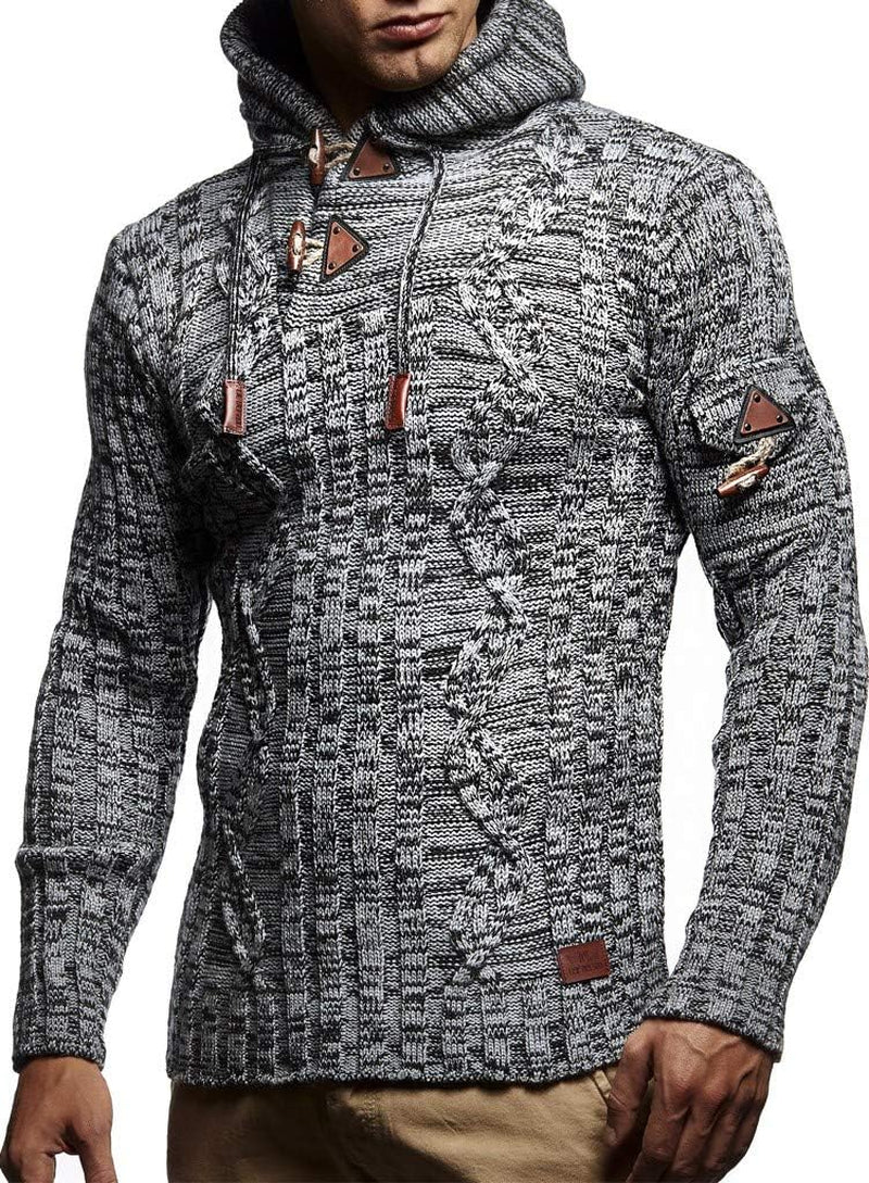 Slim Pullover Sweaters for Men with Hoodie - Men'S Knitted Sweater